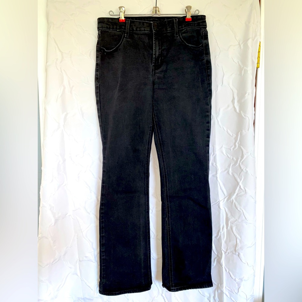 Old Navy Mid Rise Kickin Boot Cut Black Denim Jeans Size 10 Women’s Grunge Y2K